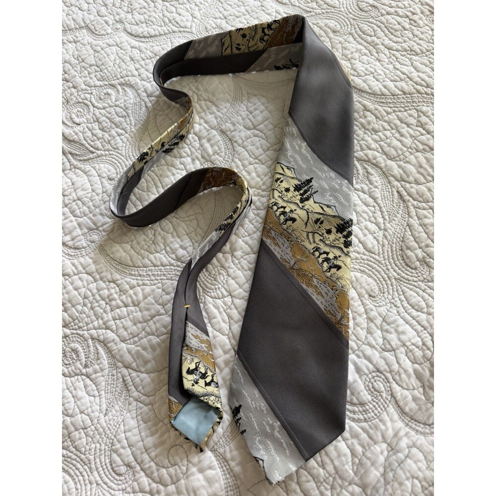 Vintage Wemlon by Wembley Tie Gray Horse Cowboy Rockabilly